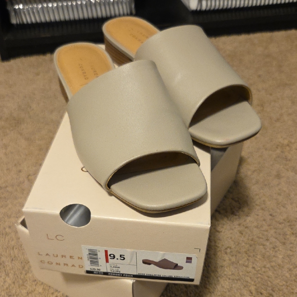 LC Lauren Conrad Cream Mules with Comfortable Design